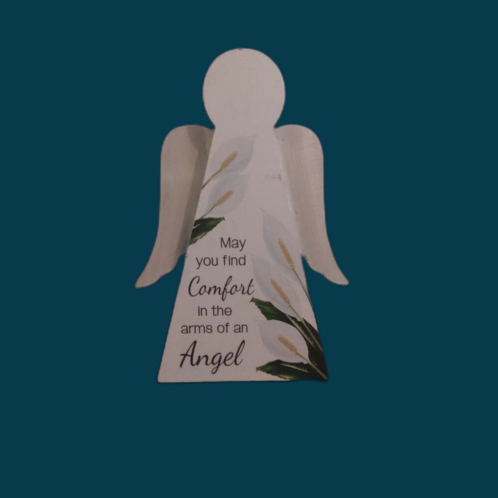 Decorative Angel Sign for Shelf or Headstones May You Find Comfort